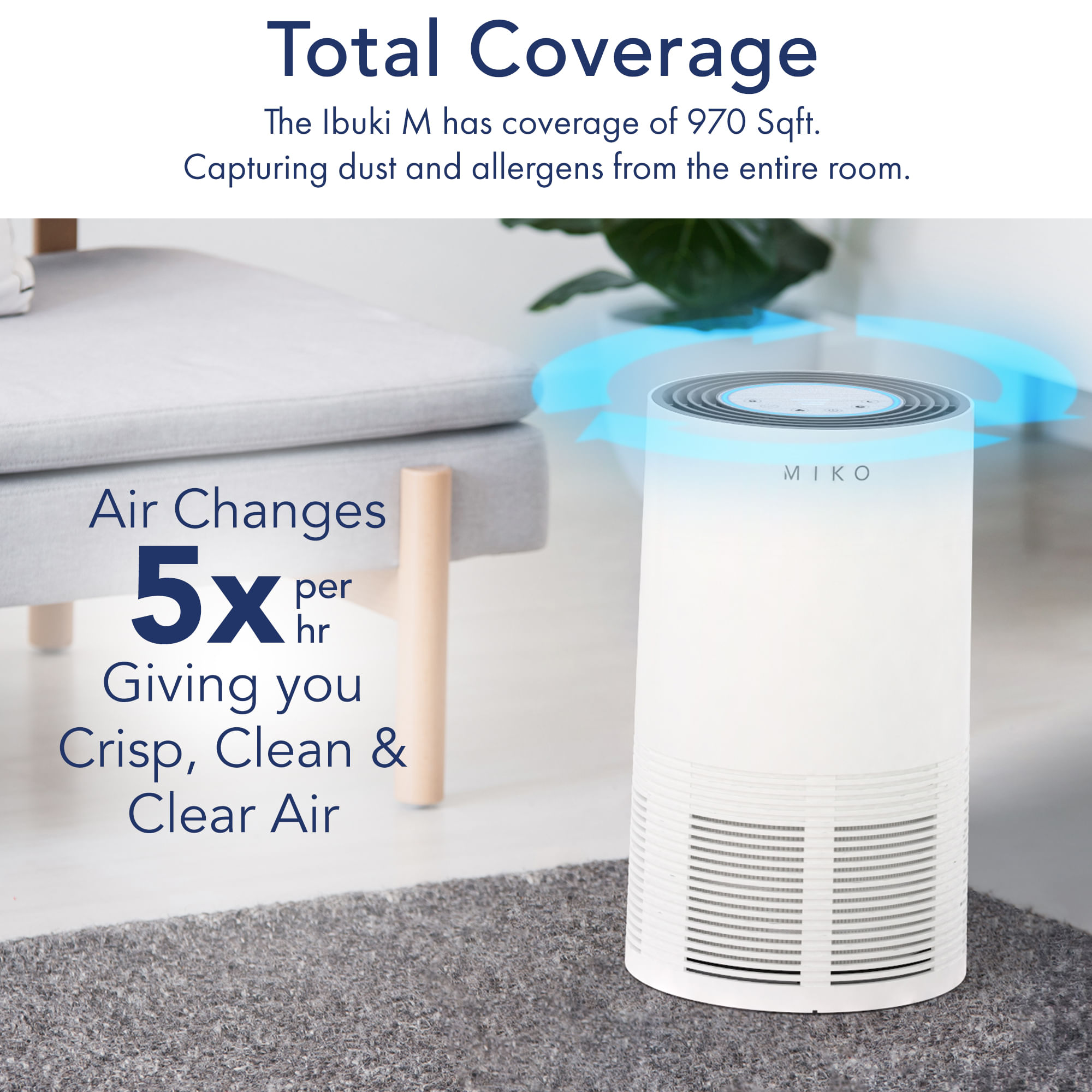 Miko air purifier with hepa filter discount
