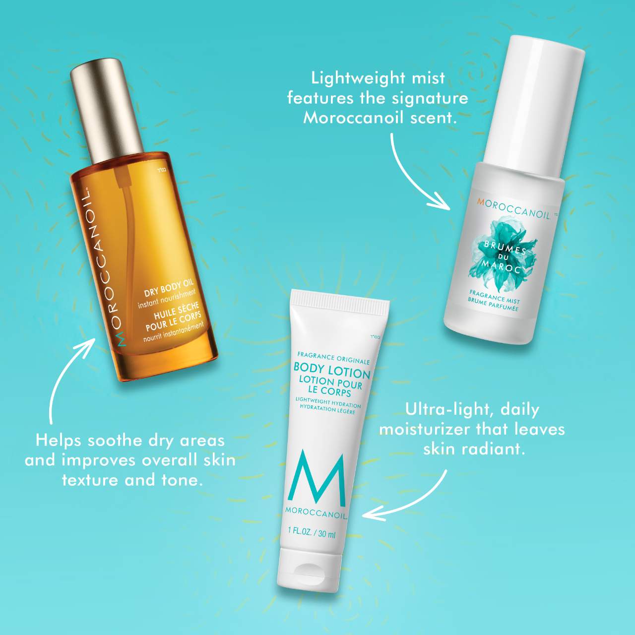 Set of 2 MOROCCANOIL Fragrance Mist & Night top Body Serum